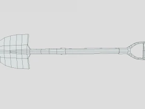 low poly cartoon shovel 3D Model