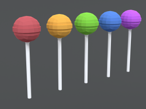 low poly cartoon lollipops 3D मॉडल