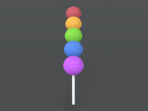 low poly cartoon lollipops Modèle 3D