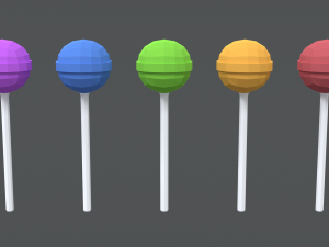 low poly cartoon lollipops Modèle 3D