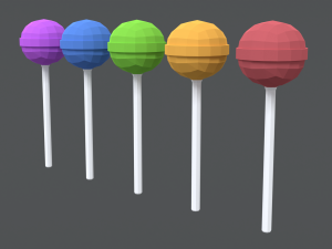 low poly cartoon lollipops Modèle 3D
