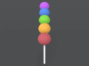 low poly cartoon lollipops 3D Model