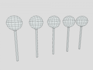low poly cartoon lollipops Modèle 3D