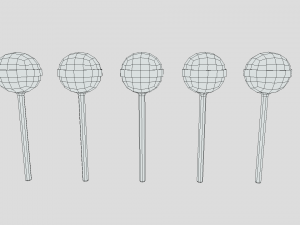 low poly cartoon lollipops Modèle 3D