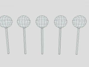 low poly cartoon lollipops 3D Model