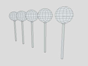 low poly cartoon lollipops Modèle 3D