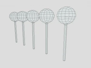 low poly cartoon lollipops 3D Model