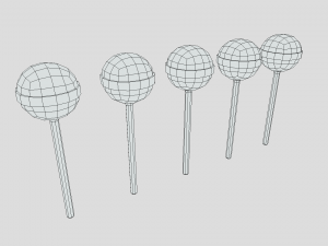 low poly cartoon lollipops Modèle 3D