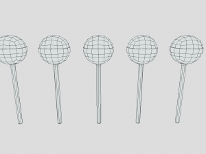 low poly cartoon lollipops Modèle 3D