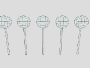 low poly cartoon lollipops 3D Model