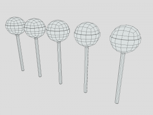 low poly cartoon lollipops Modèle 3D
