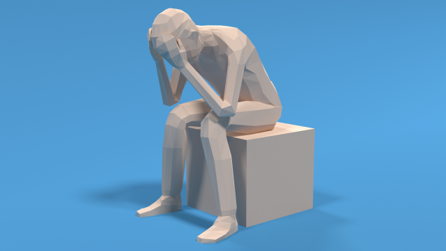 low poly kid sitting sad 3D Model .c4d .max .obj .3ds .fbx .stl .blend 