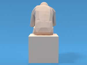 low poly kid sitting sad 3D Model