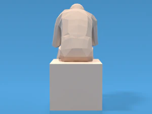 low poly kid sitting sad 3D Model