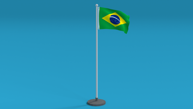 low poly seamless animated brazil flag Modèle 3D .c4d .max .obj .3ds .fbx .stl .blend 