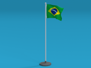low poly seamless animated brazil flag Modèle 3D
