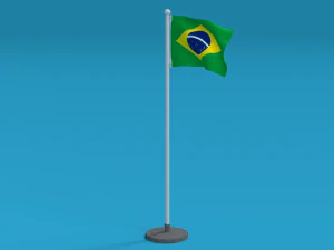 low poly seamless animated brazil flag 3D Model