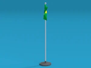 low poly seamless animated brazil flag 3D Model