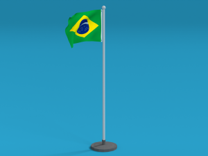 low poly seamless animated brazil flag Modèle 3D