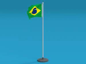 low poly seamless animated brazil flag 3D Model