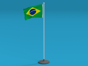 low poly seamless animated brazil flag Modèle 3D