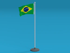 low poly seamless animated brazil flag 3D Model