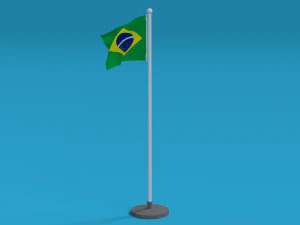 low poly seamless animated brazil flag 3D Model
