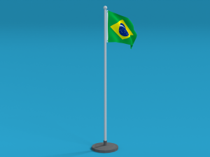low poly seamless animated brazil flag Modèle 3D