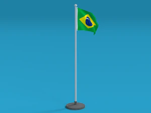 low poly seamless animated brazil flag 3D Model