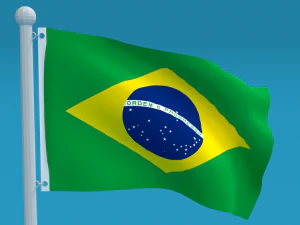 low poly seamless animated brazil flag 3D Model