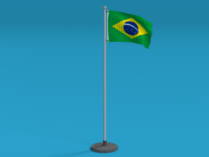 low poly seamless animated brazil flag Modèle 3D