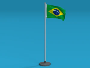 low poly seamless animated brazil flag 3D Model
