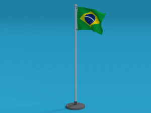 low poly seamless animated brazil flag 3D Model
