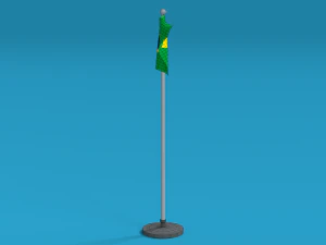 low poly seamless animated brazil flag 3D Model