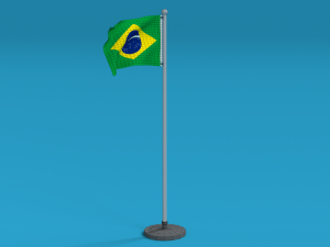 low poly seamless animated brazil flag Modèle 3D