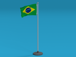 low poly seamless animated brazil flag Modèle 3D