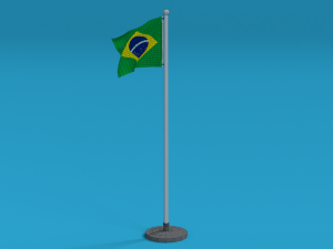 low poly seamless animated brazil flag Modèle 3D