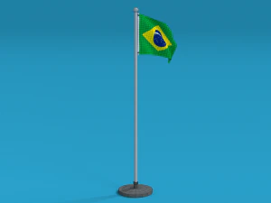 low poly seamless animated brazil flag 3D Model