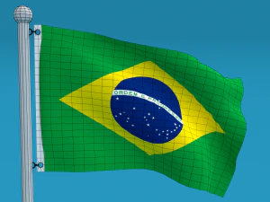 low poly seamless animated brazil flag 3D Model