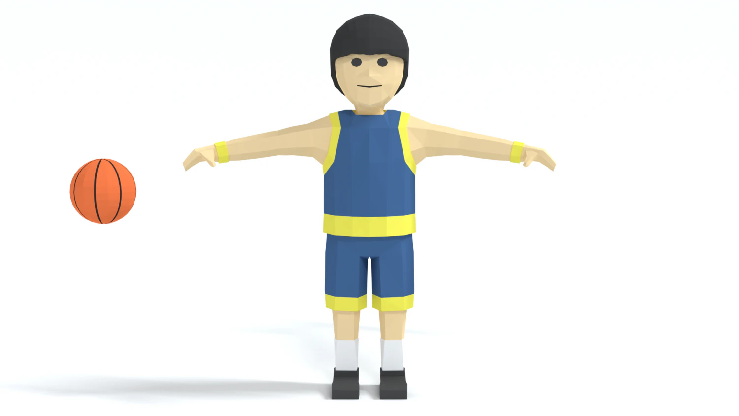 low poly cartoon basketball player 3D Model .c4d .max .obj .3ds .fbx .stl .blend 