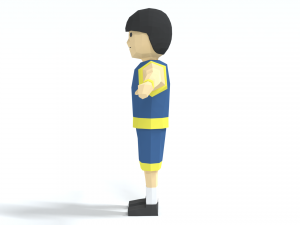 low poly cartoon basketball player Model 3D