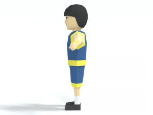 low poly cartoon basketball player 3D Model