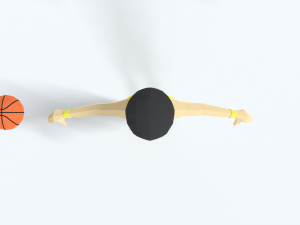 low poly cartoon basketball player Model 3D