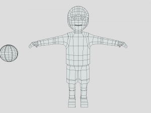 low poly cartoon basketball player Model 3D