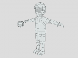 low poly cartoon basketball player Model 3D