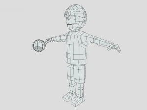 low poly cartoon basketball player 3D Model