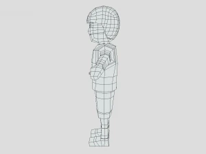 low poly cartoon basketball player 3D Model