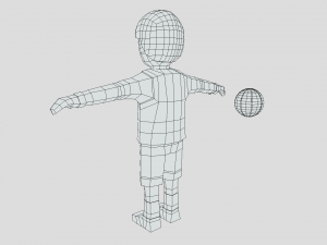 low poly cartoon basketball player Model 3D