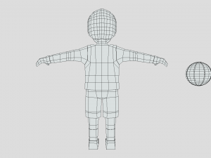 low poly cartoon basketball player Model 3D
