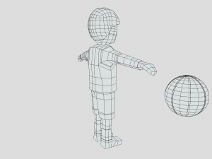 low poly cartoon basketball player Model 3D